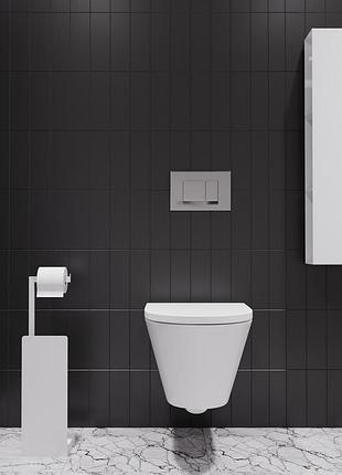 Набор для ванной «minimalism»: полка этажерка + держатель для туалетной бумаги белый