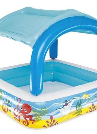 Басейн дитячий блакитний 140х140х114см з дахом арт.52192 тм bestway