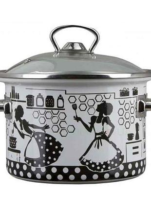 Каструля ем. 2л циліндрична kitchen з нерж. обідком (i83110) тм idilia