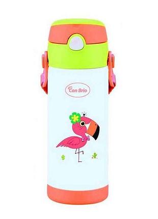 Термос 350мл дитячий з трубочкою 391cb flamingo тм con brio