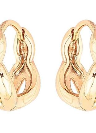 Сережки позолота 18k колечка «декоративний візерунок» 284129 тм xuping