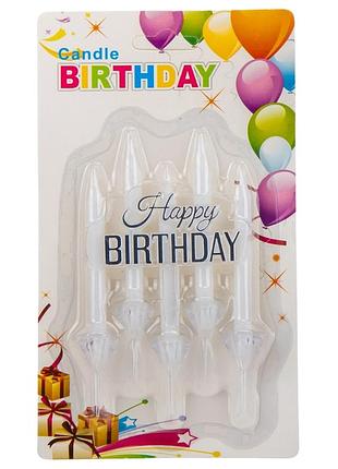 Набор свечей для торта "happy birthday", белые, 10,5 см. yoo-hoo!