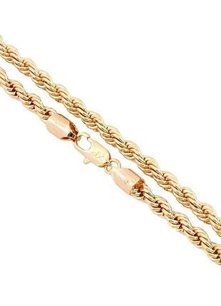 Цепочка позолота 18k плетение веревочка длина 60см х 5мм 212956 тм xuping
