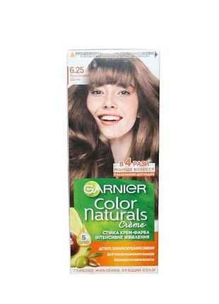 Крем-краска стойка каштановый шатен color naturals (тон 6.25) тм garnier
