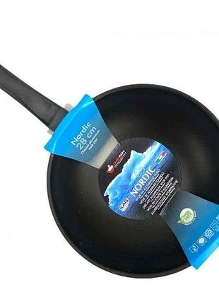 Сковорода 280мм с антипригарным покрытием nordic die cast aluminum. wok алюминий. nw28-ee тм euro gold