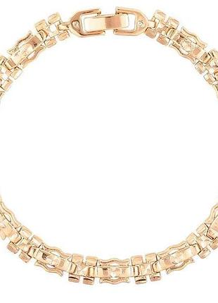 Браслет позолота 18k «фигурные звена» размер 19.5см х 6мм (259068) тм xuping