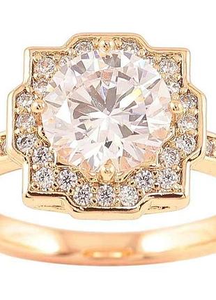 Каблочка позолота 18k «фианит в обрамлении циркония» (258652) р.18 тм xuping