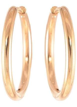 Сережки 18k колечка «класика, шир. 2.4мм ø 25мм (253509) тм xuping