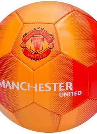 Мяч футбольний розмір 5 пвх вага 280г червоно-помаранчевий en 3314 manchester тм metr