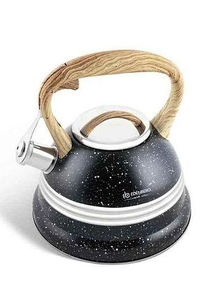 Чайник нерж.сталь 3л ев-8808 black тм edenberg