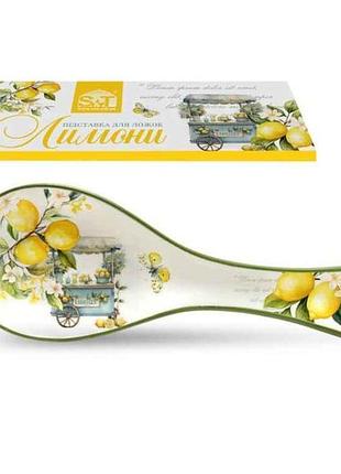 Подставка для ложки 26x9,5x3 лимоны 700-01-22 тм snt