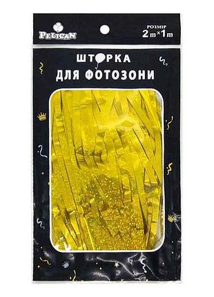 Шторка для фотозони 1m*2m голограма #141 золото арт.872141 тм pelican