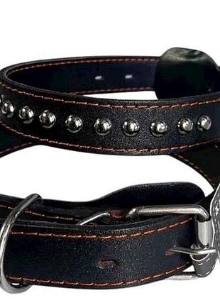 Ошейник кожа 60см 30мм с украшениями тм dog collar