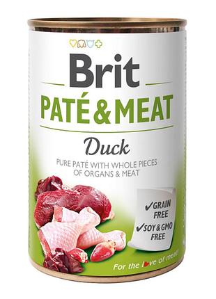 Brit pate meat dog консерва для собак з качкою 400г