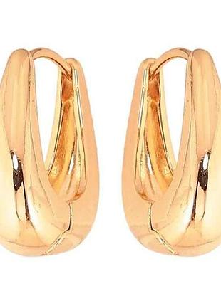 Серьги кольца позолота 18k декоративные арт.307484 тм xuping