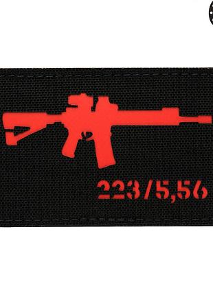 M-tac нашивка ar-15 .223/5,56 laser cut black/red