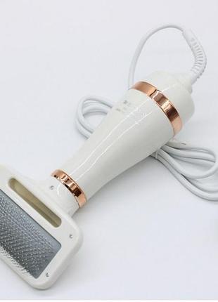 Pet grooming dryer wn 10 фен гребінець для шерсті 2в1 білий з помаранчевими вставками