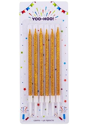 Набор свечей для торта "светящиеся моменты", золотые, 11 см yoo-hoo!
