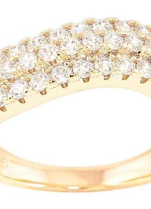 Каблучка позолота 18k «інкрустація цирконієм» (260938) р.18 тм xuping