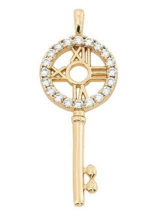 Кулон позолота 18k ключик для шнура, маленька петелька (183926) тм xuping