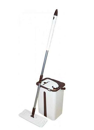 Плоска швабра maxi flat mop з відром 12 л в кольоровій упаковцi тм zambak plast