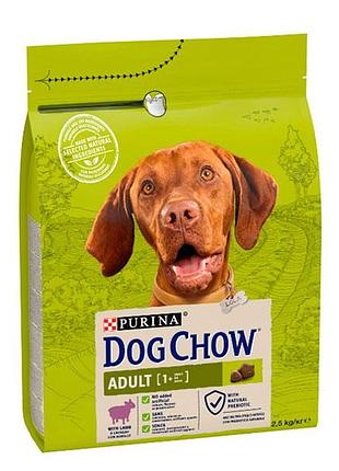 Dog chow adult 1+ сухий корм для собак з ягням 2,5 кг