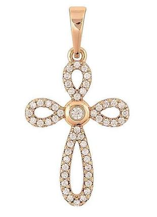 Кулон позолота 18k хрест з цирконієм для ланцюжка 271481 тм xuping