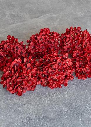 Головка гортензії дрібноквіткової, червона, 14 см elisey