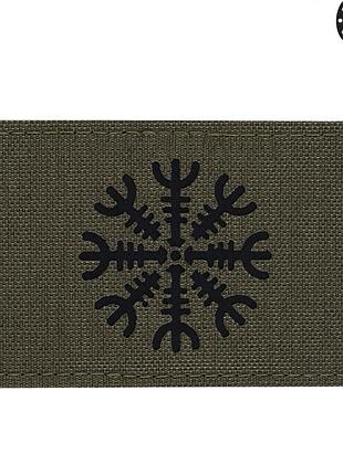 M-tac нашивка шлем ужаса горизонтальная laser cut ranger green/black
