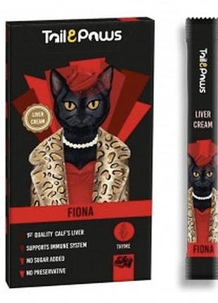Крем tail paws fiona stella cat с телячьей печенью, биотином и глюкозамином, 5x15 г