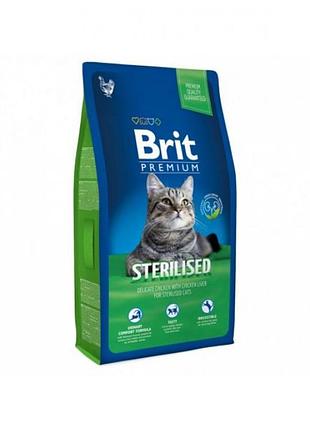 Brit premium для стерилизованных котов с курицей 1,5 кг 513161