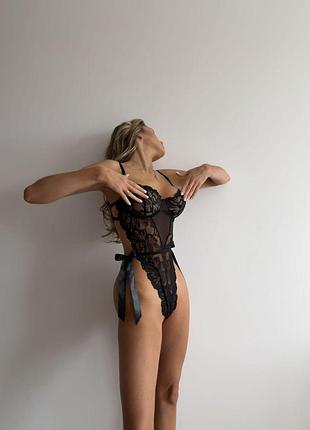 Боди virgo в черном цвете / s s 2
