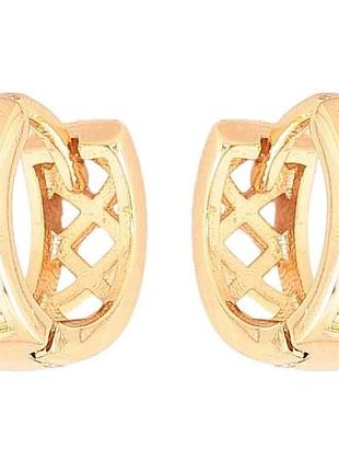 Сережки позолота 18k колечка «інкрустація кристалами» 284302 тм xuping