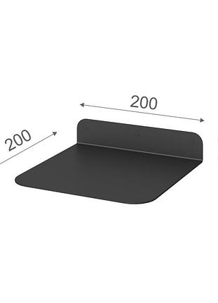 Полка под вазон квадратная черная 7