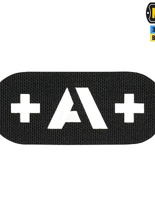 M-tac нашивка група крові + a + наскрізна laser cut black