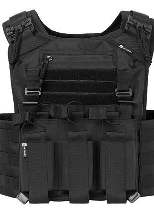 Плитоноска тактична vik-tailor з підсумками molle, black