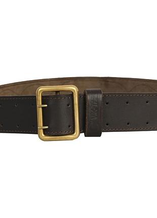 Ремень портупея с латунной пряжкой, коричневый, 130см, vik-tailor