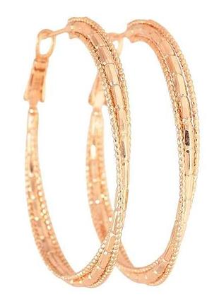 Сережки кільця ml 18k конго декоративний візерунок ø 4,5см 303289 тм xuping
