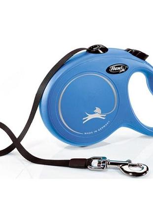 Рулетка flexi classic l-стрічка 5м до 50кг синій