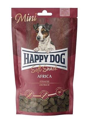 Ласощі happy dog soft snack mini africa для собак дрібних порід, з страусом і картоплею, 100 г