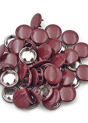Кнопка трикотажная baby 9,5мм гнилая вишня с закрытой шляпкой 50шт. (179)