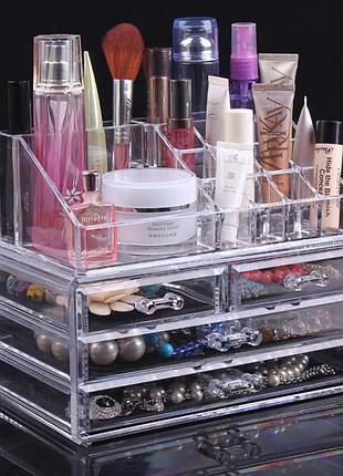 Акриловий органайзер для косметики настільний cosmetic organizer