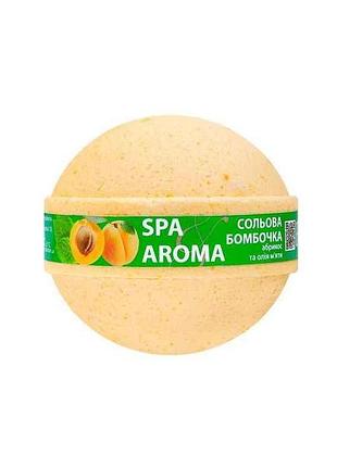 Бомбочка для ванны 200г солевая абрикос и масло мяты spa aroma тм bioton cosmetics
