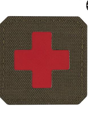 M-tac нашивка medic cross laser cut ranger green/red