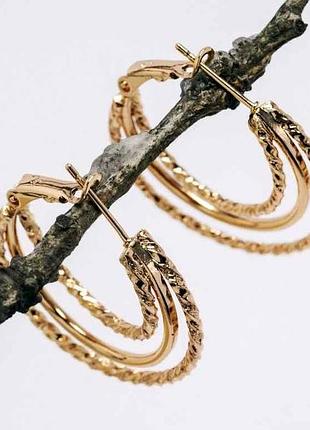 Сережки застібка конго кіра 57104 27х5мм позолота 18к тм xuping