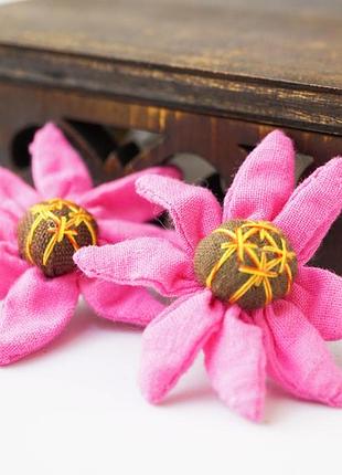 Сережки ганчір'яні квітка світло-рожева