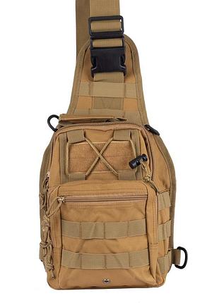 Сумка однолямкова vik-tailor molle 7 л, coyote