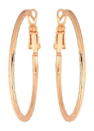 Сережки кільця ml 18k конго декоративний візерунок ø 3,5см 303292 тм xuping