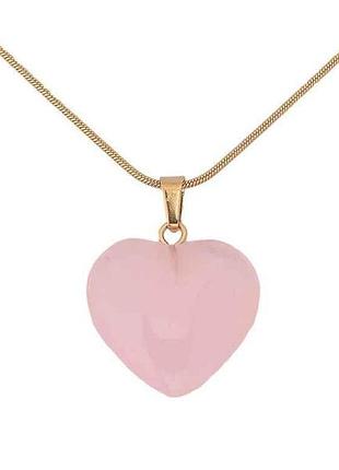 Пivья на цепочке ттм stainless steel 14к розовое сердце 45-50см*1мм арт.308204 тм xuping