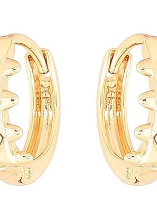 Сережки позолота 18k колечка «декоративний візерунок» 284298 тм xuping
